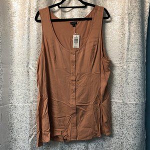 Torrid Peach Button-Front Tie-Back Sleeveless Blouse – Size 4X (NWT)